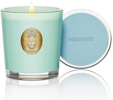 M&SENSE Duftkerzen im Glas Wilde Minze,290g Candle Duftkerze Natürliche Soja-Kerze,Bunte Kerzengeschenke für Frauen & Männer,Aromatherapie Kerze zur Entspannung,10.2 oz 55 Stunden Brenndauer