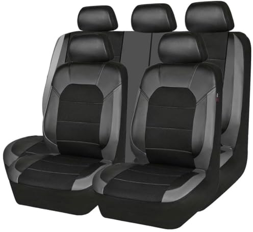 LYNYQ Auto Set Coprisedili per Smart FORFOUR (454) Hatchback 2004-2006, Pelle Confortevole Coprisedile Copri Traspirante Antiscivolo Anteriori Posteriori Protezione Sedile,A-Grey