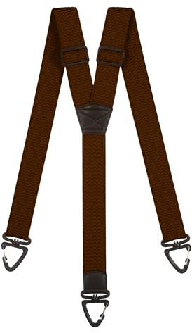 Olata Robusta Y-axelremmar med plastkarbinhakar - bredd 4 cm, elastiska och idealiska för arbete och utomhusaktiviteter, Brun, One size