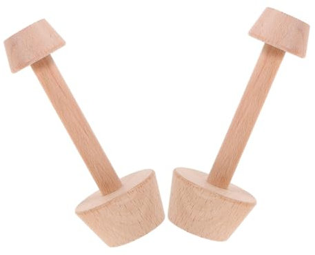 Holibanna Double-Sided Wooden Egg Tart Mold Pastry Tamper Baking Tool for Mini Muffin Pan Cheesecakes and Desserts 2pcs Set for Home Baking and DIY Pastry Shaping