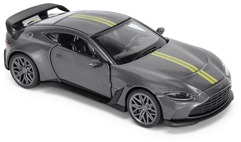 Aston Martin V12 Vantage 1:43 Scale Die-Cast Model Car - Grey | Detailed Collectors Edition Diecast | Official Licensed Product