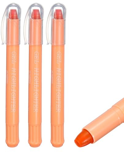 PATIKIL Orange Textmarker 3er Pack Gel Textmarker Kein Durchdrücken Neon Leuchtstifte Wachsmalstift Klare Sicht Heller Marker Drehauf Stift Süß Für Büro Erwachsene