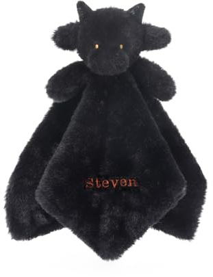 Apricot Lamb personalisierte schwarz Drache Schmusetuch Kuscheltier 35cm