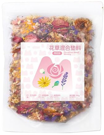Genérico Lecho Bunny,100g Lecho De Flores Secas para Cobayas | Absorción de Humedad Alfombrilla Relajante Control Olores - Decoración para Jaula de Conejo Hámster Hurón