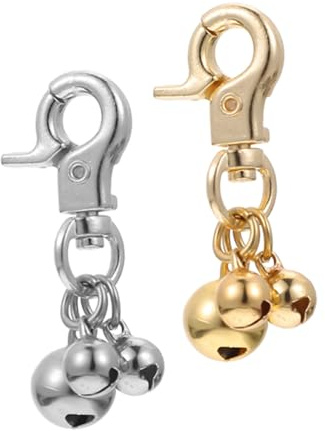 SHINEOFI 2pezzi Campanelli in Lega di Zinco per Collari di Cani e Gatti, Posizione Regolabile con Comodo Aggancio, Accessori per Collari Animali Domestici