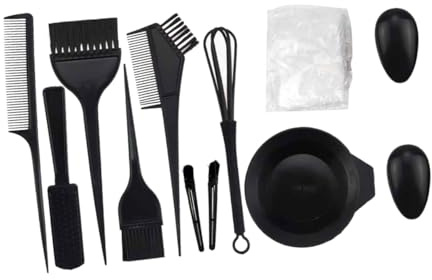 ELAYARD Kit de Herramientas para Teñir el Cabello 12 Piezas Incluye Pincel para Aplicar Tinte Cuenco Mezclador Protectores para Orejas Resistente al Calor y Reutilizable Adecuado