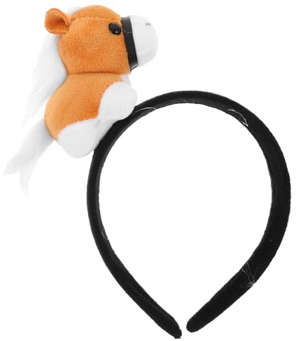 HONITANO Pferde Stirnband Tierohren Haarband aus Weichem Stoff Elastisch Cartoon Kopfschmuck für Damen Party und Cosplay Accessoire zum Chinesischen Neujahr