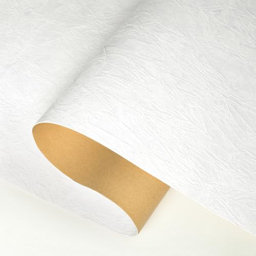 Decotalk Papier Peint Autocollant Vintage pour Chambre Blanc Velour 40X500cm Papier Peint Adhesif Mural Blanc Velours Texture Film Adhésif Décoration Luxe Velours pour Bricolage Escalier Couloir