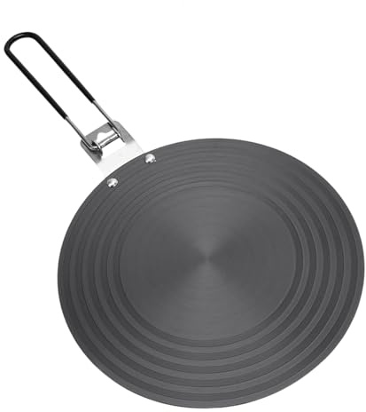 Induktionsadapterplatta – nytt kastrullfritt, 9,5- värmefördelningsskiva, vikbart handtag, omvandlare av rostfritt stål, tätningsring, verktyg för glaskeramik aluminium, kanna, kaffeanvändning