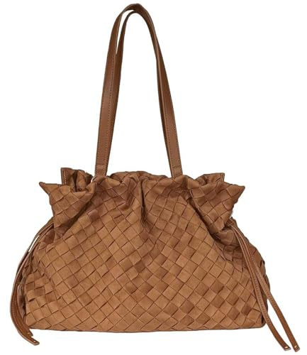 Liu Jo Borsa a Tracolla Riccy Sequoia, Intrecciata, Tessuto, Beige, con Tracolla Regolabile e Tasca Interna con Zip