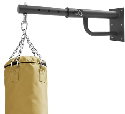 hongward Boxsack Wandhalterung Schwerlast Ständer, Verstellbare Länge Boxsack Aufhängung für Zuhause Gym, Boxsack Halterung mit 360° GeräUschloser Drehhaken Haken - Tragkraft 150KG