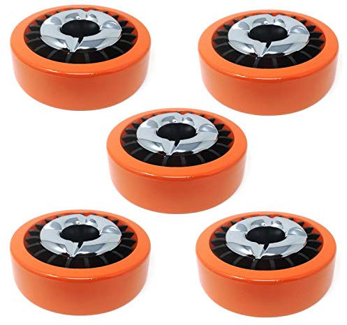 Starlet24 Gluttöter Aschenbecher für draußen Windaschenbecher Metall Ascher Ashtray stabil rund flach (5x Orange)