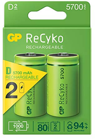 Batteria ricaricabile RECYKO LR20 1,2 V 5700 mAh 2 unità