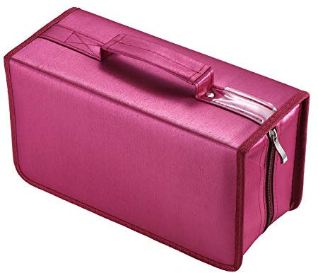 alavisxf xx CD Tasche, 160 CD/DVD Tasche Nylon CD Taschen Aufbewahrung Schutzhülle DVD Lagerung CD Tasche für Kinder Auto (Rot, 160 Kapazität)