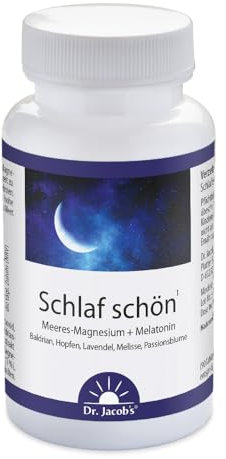Schlaf schön¹ I für eine verkürzte Einschlafzeit¹ I mit Melatonin und natürlichem Magnesium aus dem Meer I mit 5 Pflanzenextrakten: Baldrian, Melisse, Passionsblume, Lavendel und Hopfen