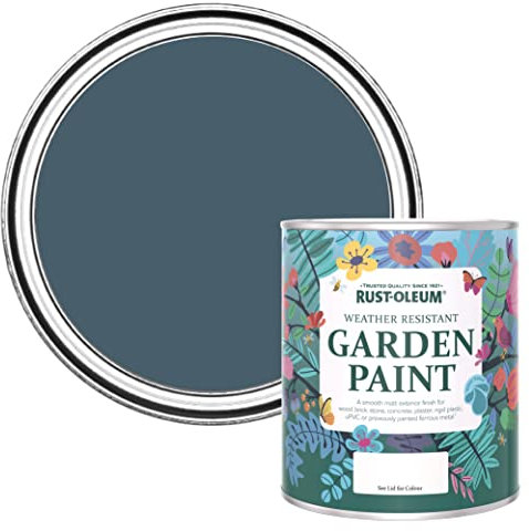 Rust-Oleum Blue Mould Resistant Garden Paint in Matt Finish - Blueprint 750ml