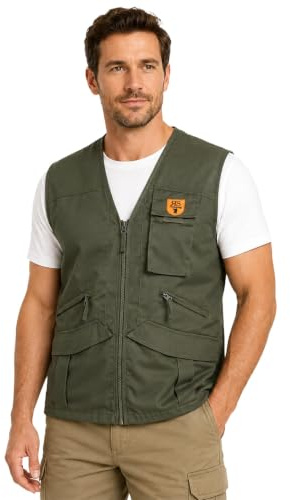 fratelliditalia.org Gilet caccia raccolta tartufi funghi verde cotone tasche pratico tecnico uomo Colore verde Taglia XL