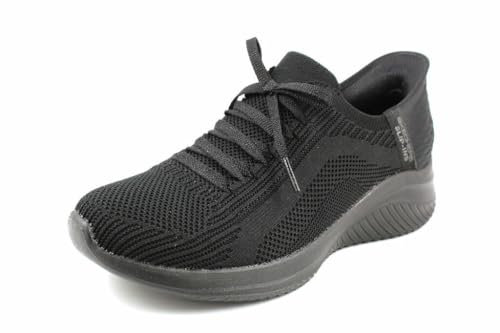 Skechers Ultra Flex 3.0 Brilliant Path dam Sneaker, Svart stickad trim, 40 EU