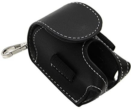 Easnea Golf Ball Pouch Tee Halter Gürtel Hüfttasche aus Leder für Golf Sport Zubehör hält 2 Bälle und 4 Golf Tees Schwarz