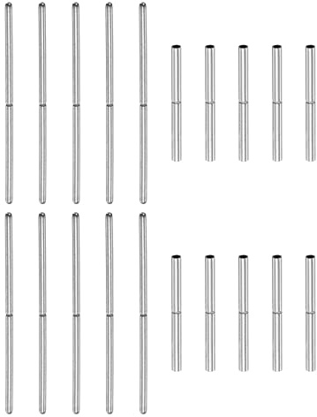 sourcing map 10Pcs Montre Sangle Tubes Broches 1,1mm INOX Acier | Tube Diamètre 25mm, Broche Longueur, Connexion Arbre pour Montre Bande Réparation Remplacement