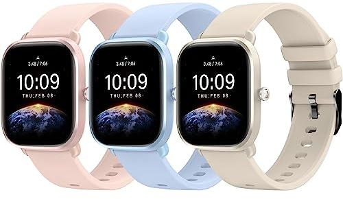 Higgs 3 Correa 20mm Compatible con Amazfit Bip 3/Bip 3pro/GTS 2 Mini/4 Mini/GTS 2 2e 3 4 42mm/Amazfit Bip S/Bip S Lite/Lite/Bip U pro, Pulsera Deportiva Suave de Silicona Donna Uomo Rosa