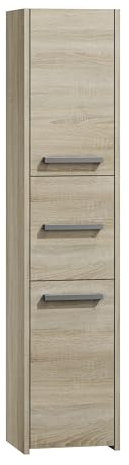 CDF Badezimmerschrank – Badschrank Schmal 40x30x170cm – Badezimmerschrank Schmal mit Langen Türen – Bad Hochschrank Modern – Badezimmer Schrank Hoch – Badezimmerschränke Eiche Sonoma