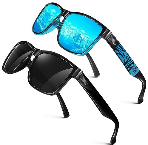 LINVO Occhiali da Sole da Uomo Polarizzati Donna Occhiali da sole Guida Protezione UV 100% Tonalità Quadrate