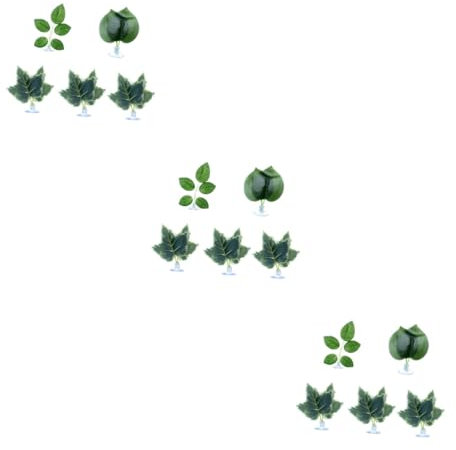 DOITOOL 15 Pezzi Scatola Simulata Alimentazione A Foglia Acquario Per Pesci Acquario Anfibio Decorazione Piante Per Animali Domestici Decorazione Rettile Piante Habitat Terrari