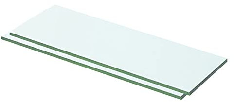 Gecheer 2X Regalboden Glas Glasboden Glasscheibe Glasplatte Regalbrett Ersatz Platte Glasscheibe für Glasregal Klarglas Transparent 50x12cm