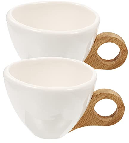 OUNONA 2 Piezas taza de café taza de cafe taza de te vasos antiguos Taza de cerámica tazas de espresso taza de expreso taza de agua de cerámica contenedor de capuchino envase