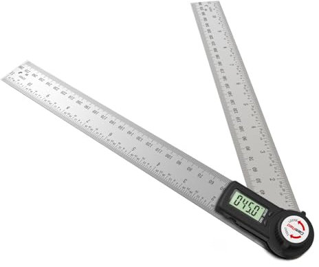 GemRed Winkelmesser Digital, Edelstahl 300 mm Winkellehre mit LCD Anzeige 360° Winkel Messen, Digitaler Winkelmesser für Holzbearbeitung, Bau, Heimwerkerwerkzeuge
