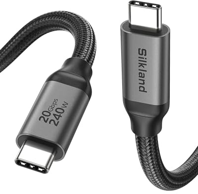 Silkland USB C Monitor Display Cable 3.3FT 4K@144Hz/60Hz, 8K USB C 3.2 Gen 2x2 Video Cable, 20Gbps Data Transfer, 240W PD Charging, Type C Compatible for iPhone 17, MacBook, CarPlay, Portable Monitor