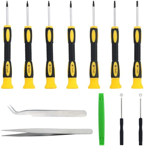 Lot de 7 tournevis Torx T3 T4 T5 T6 T7 T8 T10 Kit de réparation de tournevis magnétiques avec outil de levier compatible avec PS5 PS4 PS3 Xbox One Xbox 360 MacBook