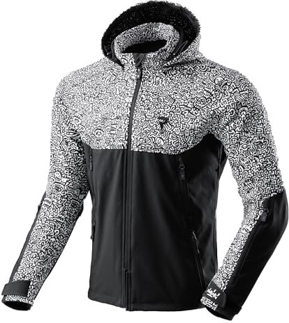REBELHORN Slash Motorradjacke Herren | Textil | Softshell mit Abnehmbarer Kapuze | Ellbogen und Schulterprotektoren Stufe 2 | 6 Belüftungskanäle