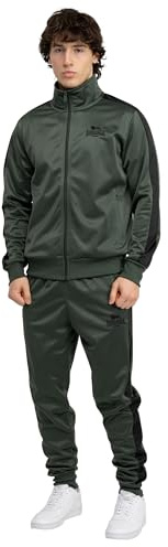 Lonsdale Pember Traje para Correr, Oliva y Negro, S para Hombre