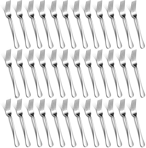 36 Stück Gabelset, PionStar Edelstahl Gabeln Set, (7,3/18,5cm), Nur Besteck Gabeln, Spülmaschinenfest, Tafelgabeln/Dessertgabeln für Zuhause/Restaurant