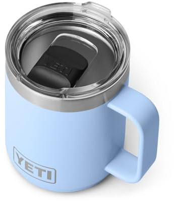 YETI Rambler 10 oz Stackable Mug, Vacuum Insulated, Stainless Steel with MagSlider Lid, Big Sky Blue