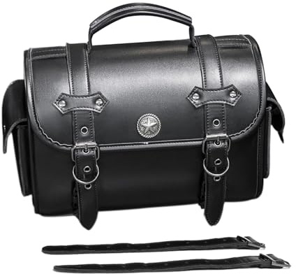 Riaisttd Sacoche De Selle De Moto En Cuir, Sacoche De Grande Capacité, Sac De Rangement Pour Siège Arrière Pour Motos Et Cyclistes, Matériau En Cuir, Poids Environ 720g, Résistant À L'eau
