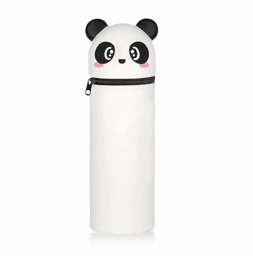 HAINLOGWANG Kawaii Federmäppchen, Mäppchen Panda, 2-In-1 Weiche Silikontasche, Silikon Federmäppchen, Schlampermäppchen Für Kinder Schule Home Office Supplies