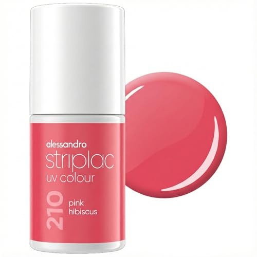 alessandro Striplac UV-Nagellack Pink Hibiscus - Deckend & Kratzfest bis zu 15 Tage - Leichtes Auftragen - Schonende Abziehtechnologie - Vegan - 6,5ml