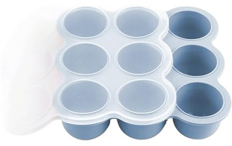Générique Moules Congélation Silicone Alimentation Bébé, Moule en Silicone Alimentaire 9 Cases Avec Couvercle, Cubes Pour Fruits Glace Préparations Lait Maternel Purées Maison Conservation
