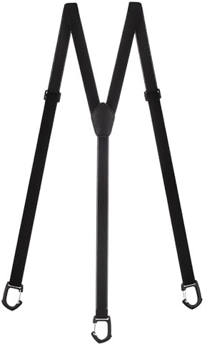 Olata Tirantes Finos en Y con Mosquetones de Plástico – 2 cm de Ancho, Elásticos, Estilo Skinny. Negro