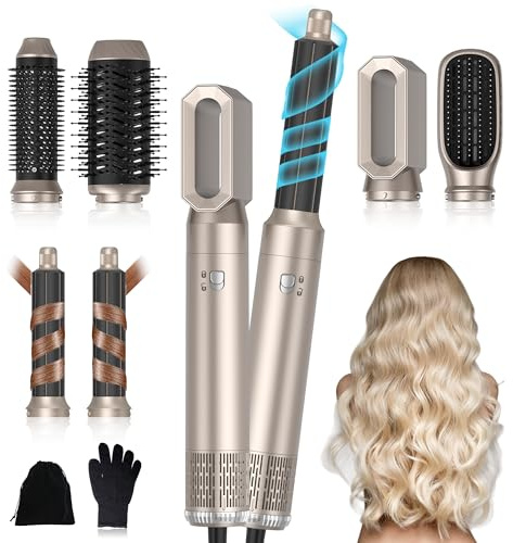 UKLISS Pro Airstyler 6 in 1 - Spazzola Asciugacapelli con Asciugacapelli, Spazzola Soffiante, Airflow Ricci per Capelli, Spazzola ad Aria Calda, Spazzola Lisciante| Styling per Tutti i Tipi di capelli