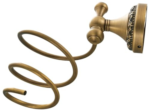 MOTHNUR Soporte de Pared para Secador de Pelo Baño Estante de Latón con Diseño Retro Organizador Resistente para Colgar Secadora para Dormitorio y Peluquería