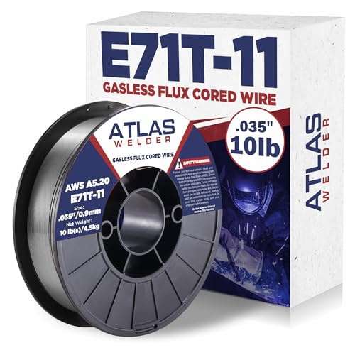ATLASWELDER Flux Core Welding Wire, E71T-11 .035 Inch 10LB, Gasless Mild Steel MIG Welding Wire with Low Spatter for All Position Welding