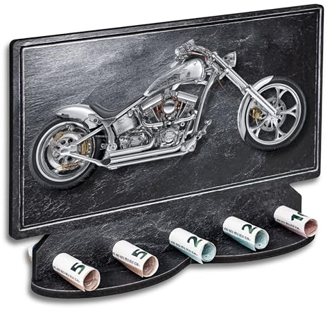 DARO Design – Geldgeschenk Groß aus HDF Holz für Hochzeit Geburtstag Jubiläum Geld Geschenk Geldgeschenke Motorrad Chopper