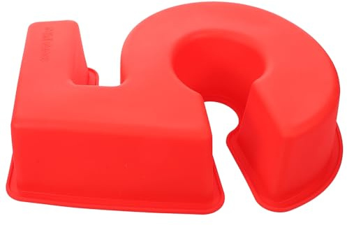 BIUDECO Molde para Pastel Número 5 de Silicona Roja, Molde 3d para Hornear Repostería Casera, Accesorio para Cocina, Herramienta para Cumpleaños y Tartas Infantiles