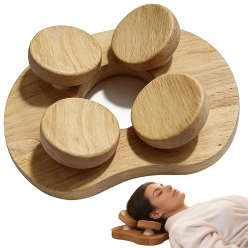 Bastukit, bastukudde, huvudstöd i trä med roterbar design för nackstöd, cervikal ergonomisk kudde för hem spa och rumsanvändning