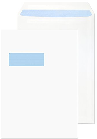 Blake Everyday | Briefumschläge C4 (324 x 229 mm) mit Fenster | 50 Stück | 85 g/m² | PEFC-zertifiziert | selbstklebend Weiße Umschläge | Bürobedarf | Briefumschläg/Kuvert (12892/50 PR)