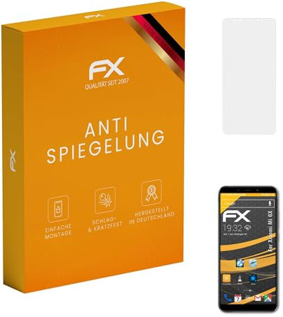 atFoliX Película Protectora compatible con Xiaomi Mi 6X / Mi A2 Lámina Protectora de Pantalla, antirreflejos y amortiguadores FX Protector Película (3X)